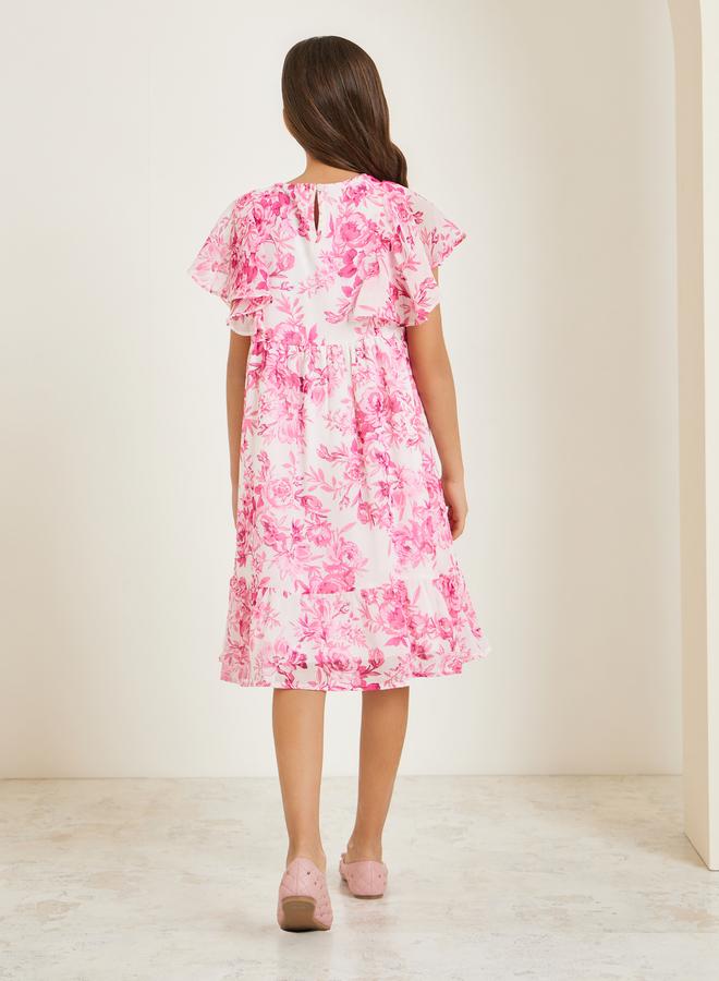 ستايلي فستان شيفون مطبع بطبعة زهور - Image 3